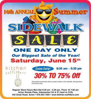 Our Annual Sidewalk Sale is Saturday, June 15th!
