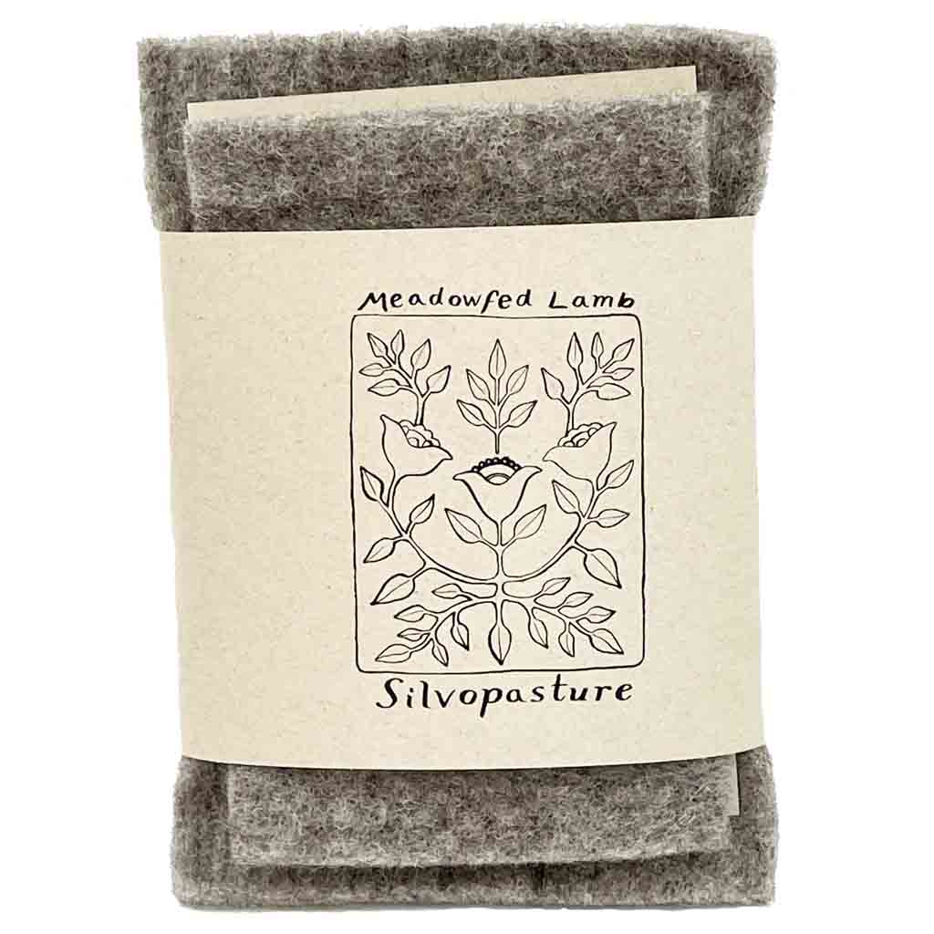 Grey Wool Sponge by Meadowfed Lamb, Set of 2